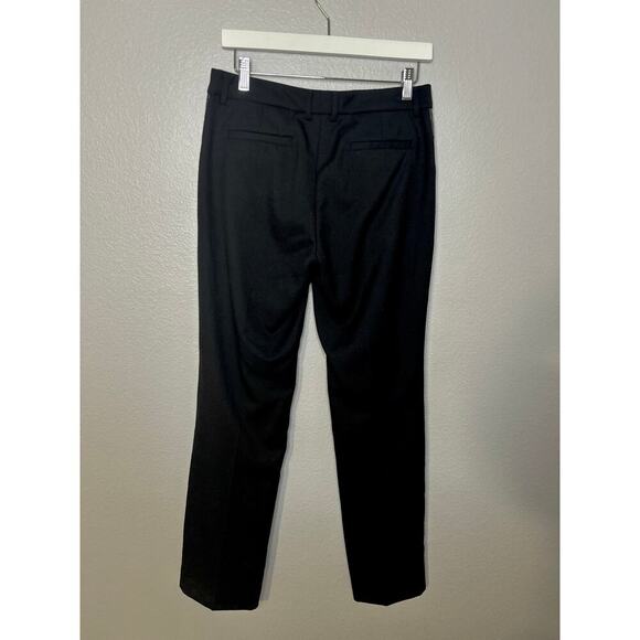 Garnet Hill black wool lined straight/wide leg tuxedo full length trousers sze 6 - Picture 4 of 12